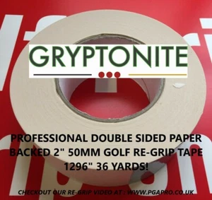 GRYPTONITE PRO 50MM 2" GOLF CLUB REGRIPPING TAPE DOUBLE SIDED LAYERED 1296" 36YD