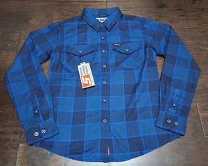 Women's Dixxon Snap-On 2022 LTD Ed Blue Flannel Button Up Size Medium NWT - Picture 1 of 7