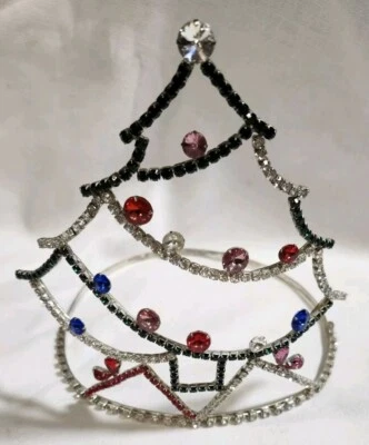 XMAS TREE 水钻头饰皇冠美容盛会时尚秀公主女王 — 第 1/4 张图片