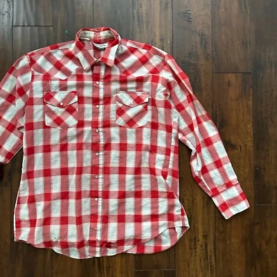 Camisa Western Karman Colección Dorada Para Hombre Perla Roja a Presión EE. UU. Cuadros Años 80 Foto 1 de 4