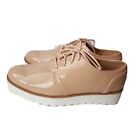 New Women Chinese Laundry Oxford Kiss-001A  Platform Shoes Beige Lace Up 8.5