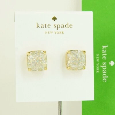 Nuevo con etiquetas Pendiente Kate Spade Cuadrado Brillo $38 Ópalo Blanco Foto 1 de 4