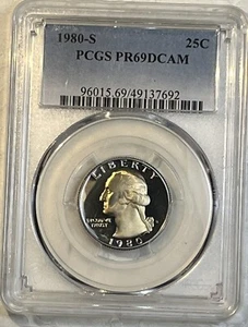1980 S Proof Washington Quarter 25 Cents PCGS Certified PR69 Deep Cameo Toned - Picture 1 of 13