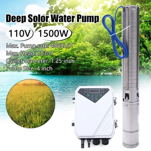 Kit Controlador MPPT Sumergible Bomba de Agua Solar 4" 2 HP Bomba de Pozo Profundo DC 110V - Imagen 1 de 19