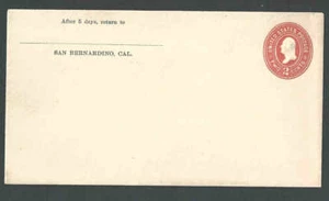 1899 U363 Mint Entire 2c Pale Vermilion On Amber Size 10 Die 100 Wmk 13 See Info - Picture 1 of 1