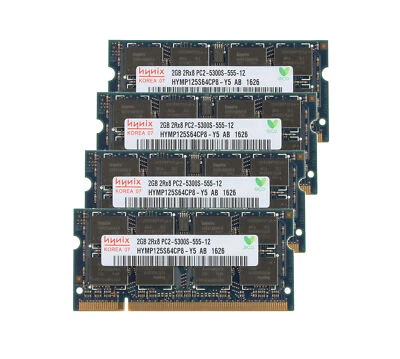4pcs Hynix 2GB PC2-5300 2Rx8 DDR2 667Mhz 200Pin Memory RAM Laptop SO-DIMM 1.8V - Image 1 of 4