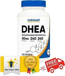 Nutricost DHEA 50mg, 240 Capsules - Gluten Free, Soy Free, Non-GMO, Supplement - Picture 1 of 6