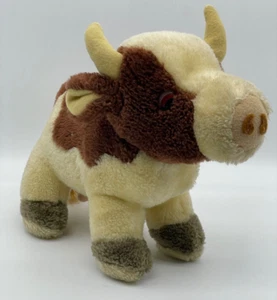 Russ Peluche Vaca Trébol Crema Marrón 10" Largo Peluche Juguete Lovey Utter De Colección - Imagen 1 de 13