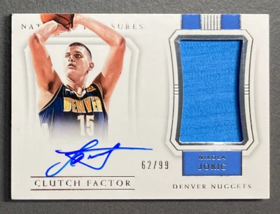NIKOLA JOKIC 2017-18 National Treasures Clutch Factor Jersey Autograph 62/99 - Photo 1/2