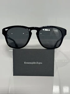 Ermenegildo Zegna EZ0221 01A Shiny Black Acetate Men’s Sunglasses 52mm - Picture 1 of 8