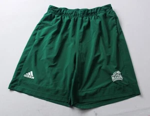 George Mason Men's Adidas Drawstring Heat Ready Woven Shorts WR4 Green Size XL - Picture 1 of 4