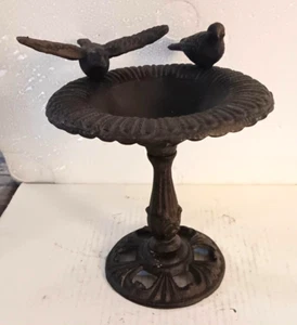 Bird Bath Feeder Birds 9 Inch Patio Garden Decor - Picture 1 of 5