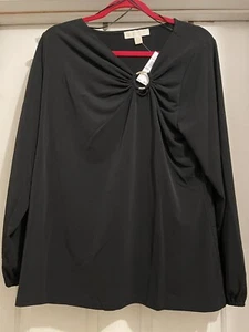 NWT Michael Kors Womens Black Long Sleeve Top Size 1X - Bild 1 von 5