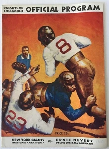 1935 New York Giants vs E Nevers All-Americans Football Programm San Francisco - Bild 1 von 5