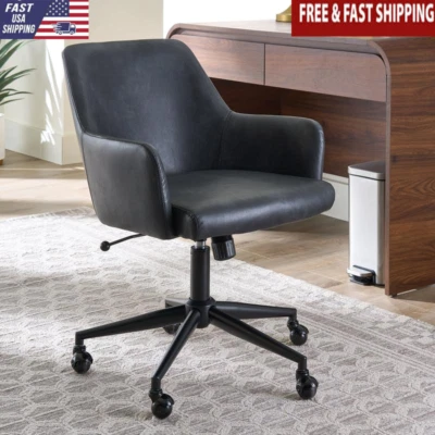 Elegante Silla de Oficina Moderna Imitación Cuero Giratorio Gas Elevador Cojín Alta Densidad Nuevo Foto 1 de 4