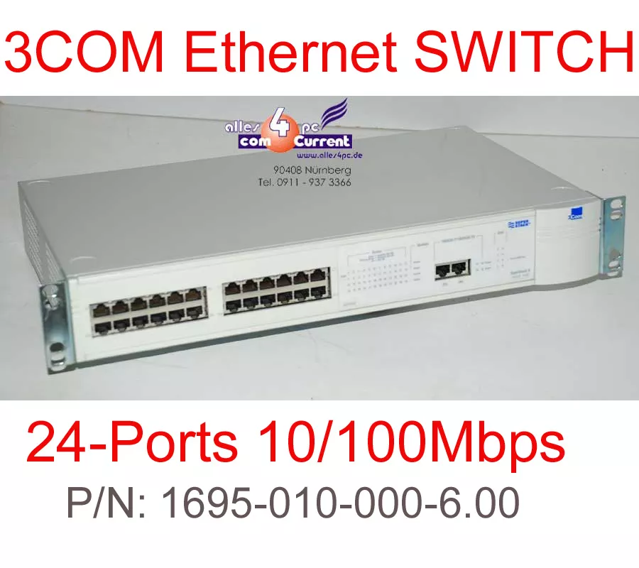 3Com Superstack Switch 1100 RS-232 Networking Switch 3C16950 16950100006 #K069 - Image 1 of 1