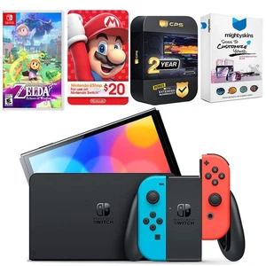 Nintendo Switch Rot/Blau OLED + Zelda Echoes of Wisdom + 20€ eShop Geschenkkarte - Bild 1 von 7