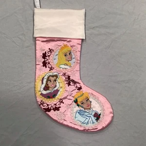 Vintage 90’s Princess Christmas Stocking Pink Embroidered Lace / New - Picture 1 of 5