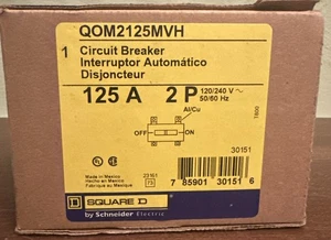NUEVO Disyuntor Square D QOM2125MVH, 125A, 2 Polos 120/240V~50/60Hz~Envío Gratis - Imagen 1 de 16