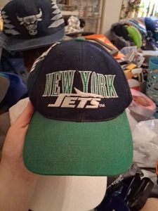 VTG 90s Sports Specialties NEW YORK JETS Snapback Hat Dirty - Picture 1 of 12
