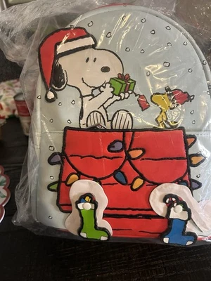 Loungefly Peanuts Snoopy Mini Backpack Christmas Woodstock - Image 1 of 4