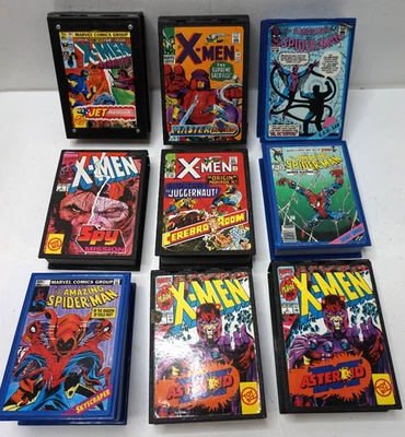 VINTAGE MARVEL POCKET COMICS LOT PLAYSET TOYBIZ 1994 X-MEN SPIDERMAN FIGURE - Image 1 of 4