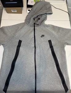 Sudadera Nike Para Hombre Grande Gris Ropa Deportiva Tecnología Polar Adhundido Correvientos Con Capucha - Imagen 1 de 11