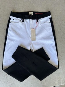 Nuovo con etichetta! JEANS donna ALICE + OLIVIA giorno per notte (bianco e nero) denim taglia 30 $225 - Foto 1 di 14