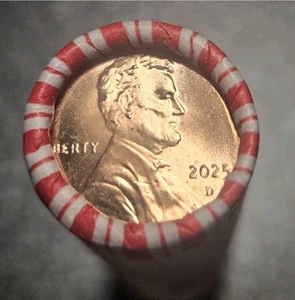 Rollo de banco BU 2025 D Lincoln Cent sin circular - Imagen 1 de 2
