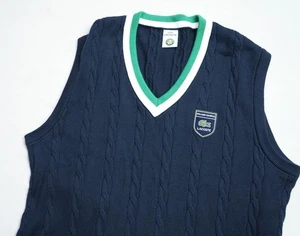 Lacoste Roland Garros Cable Knit Vest Sweater mens Tank Top size 5 L Large - Picture 1 of 8