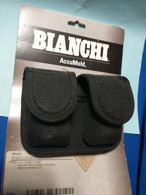 BIANCHI ACCUMOLD MODEL 7301 SPEEDLOADER POUCH #18192 HOLDS 2 SPEEDLOADERS MED - Image 1 of 4