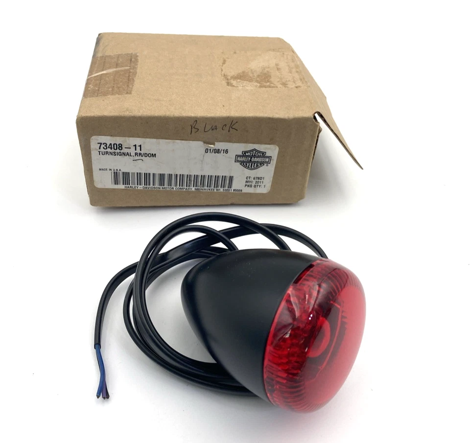 oem Harley 73408-11 Black Rear Red Lens Turn Signal Indicator 11-13 Blackline - Изображение 1 из 4