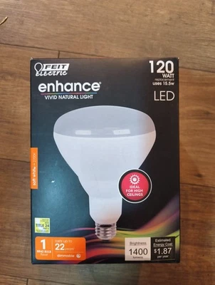 Feit Electric LED BR40 Bulb, 120W Equivalent, Dimmable, 1400 Lumens, 22 Year - Image 1 of 4