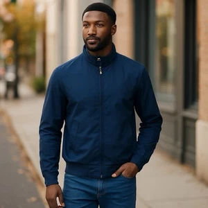 Volkswagen VW Beetle Mens Harrington Jacket Coat XL Navy Blue New with Tags - Picture 1 of 23