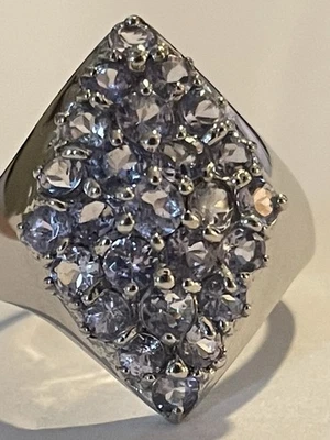 925 Sterling Silver Ring Tanzanite Sz 9 Jewelry 3mm Gemstones Round Cut Purple - Image 1 of 4