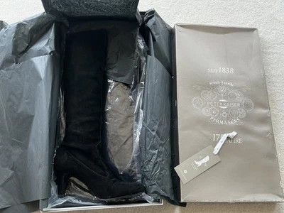  Peter Kaiser Knee High Black Suede Heeled Boots 8.5  - Image 1 of 4