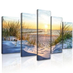Canvas Wall Art For Living Room Large Size Wall Decor For Bedrooms Beach Gras... - Picture 1 of 9