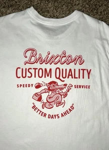 Camisa Brixton Speedy Service Better Times Ahead para Hombres LG 21” X 30”’Blanca - Imagen 1 de 7