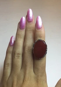 Anello corniola vintage sterling e grande misura 4,25 - Foto 1 di 6