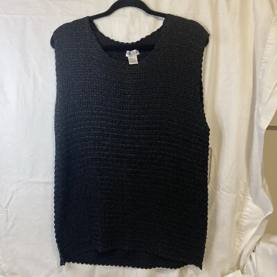 Camiseta sin mangas Nicola Plus 3X negra sin mangas elástica texturizada nueva con etiquetas Foto 1 de 4