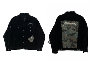 NUEVO Billabong x Metallica Andy Irons Camoflouge Pana Hombres Chaqueta Negro Verde - Imagen 1 de 11