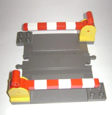 Lego Duplo Train Track w/ Ramps For Car Crossing Piece with Gates 6391 Dark Gray - Image 1 of 4