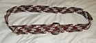 Men's Cord Belt 1.5 Inches Wide, 45 Inches Long Silver Colored Buckle And Tip