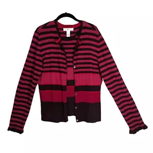 Saks Real Clothes Pullover Twinset Kaschmir Seide Damen Dark Academia Größe L - Bild 1 von 8