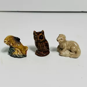 Statuetta Wade Whimsies tè rosa rossa Inghilterra - animali del bosco, lontra trota gufo - Foto 1 di 9