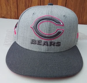 Chicago Bears New Era Cap 59FIFTY 7 1/8" Mens Gray Pink Fitted Hat Breast Cancer - Picture 1 of 12
