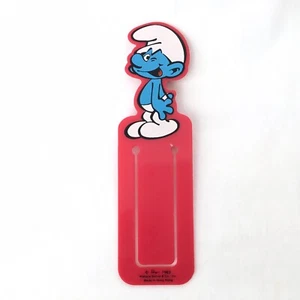 Vintage Schlumpf Lesezeichen groß rot 5,75" Kunststoff Lesezeichen 1983 Peyo W. Berrie Co. - Bild 1 von 4