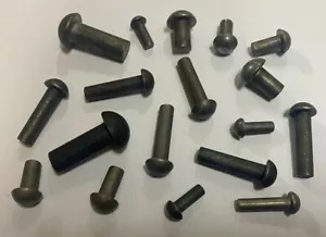 100 No, cabeza de copa, remache de acero sólido, diapositiva 5/32"" X 1/2"" de largo." - Imagen 1 de 2