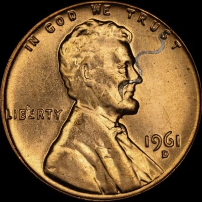 Rare - Lincoln Cent - Struck Through Retained Fragment - Anacs MS-65 - Image 1 of 4