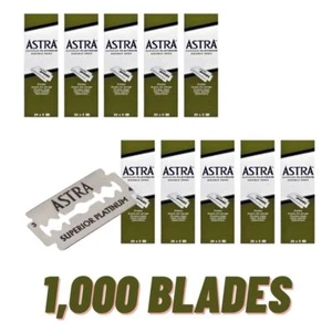 Astra Superior Platinum Double Edge Blade (Green) 1,000 Blades - Fast Shipping - Picture 1 of 1